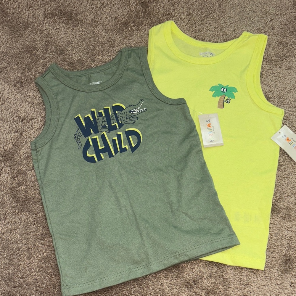Garanimals Green and Yellow Graphic Tank Tops (2pc bundle)